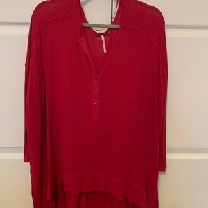 Free people long sleeve waffle knit